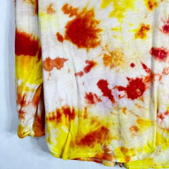 AJ Andrea Jovine XL Top Sunrise Sensations Tie Dye Orange‎ Yellow Handmade 1328 - Picture 8 of 11